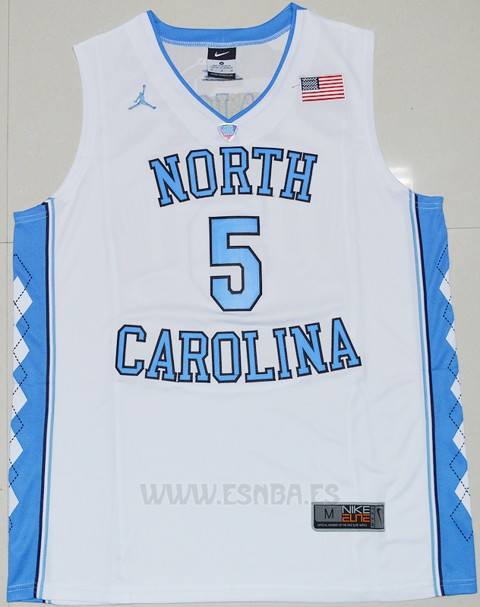 Camiseta NCAA North Carolina Tar Heels Marcus Paige #5 Blanco